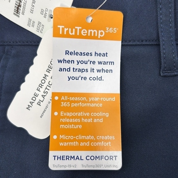J Crew Factory Straight-fit TruTemp365® navy chino pant size 35x32 NWT BZ231 - Picture 12 of 16